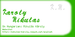 karoly mikulas business card