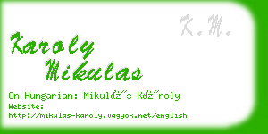 karoly mikulas business card